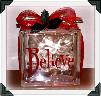 Believe Lighted Glass Block