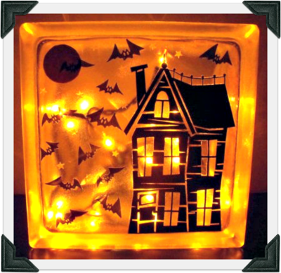 Halloween Lighted Glass Block