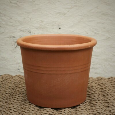 Italian Lipped Cylinder Clay Pot 8"