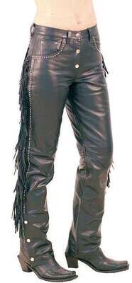 Fringe Leather Pants