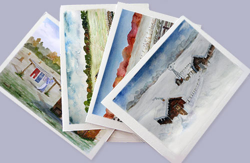 Sod House Seasons Notecards (set of 4)