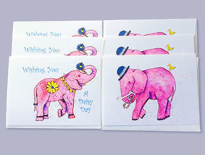 Happy Elephant Note Cards (set of 6)