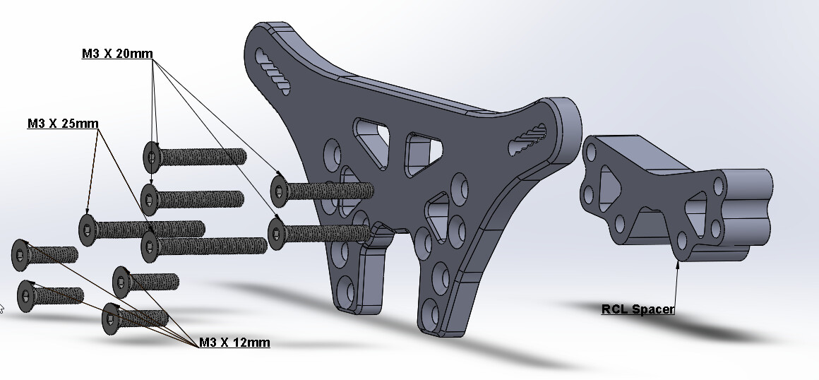 RCLYFE 22SCT Lowrider Rear Gen 2 Tower 5mm