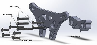 RCLYFE 22SCT Lowrider Rear Gen 2 Tower 5mm