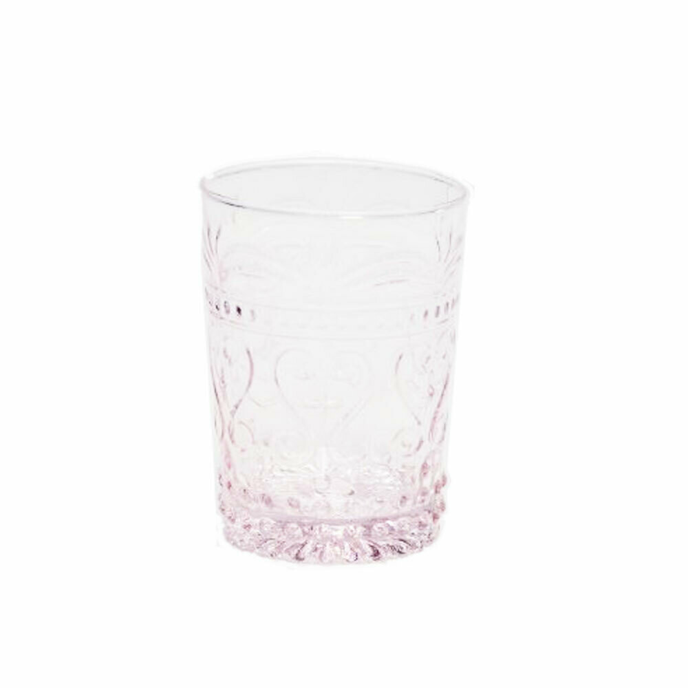 Dusky Pink Vintage Cut Water Glass