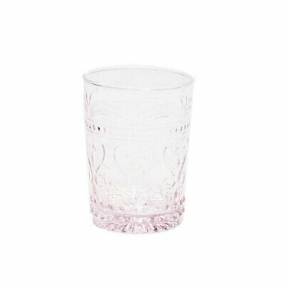 Dusky Pink Vintage Cut Water Glass