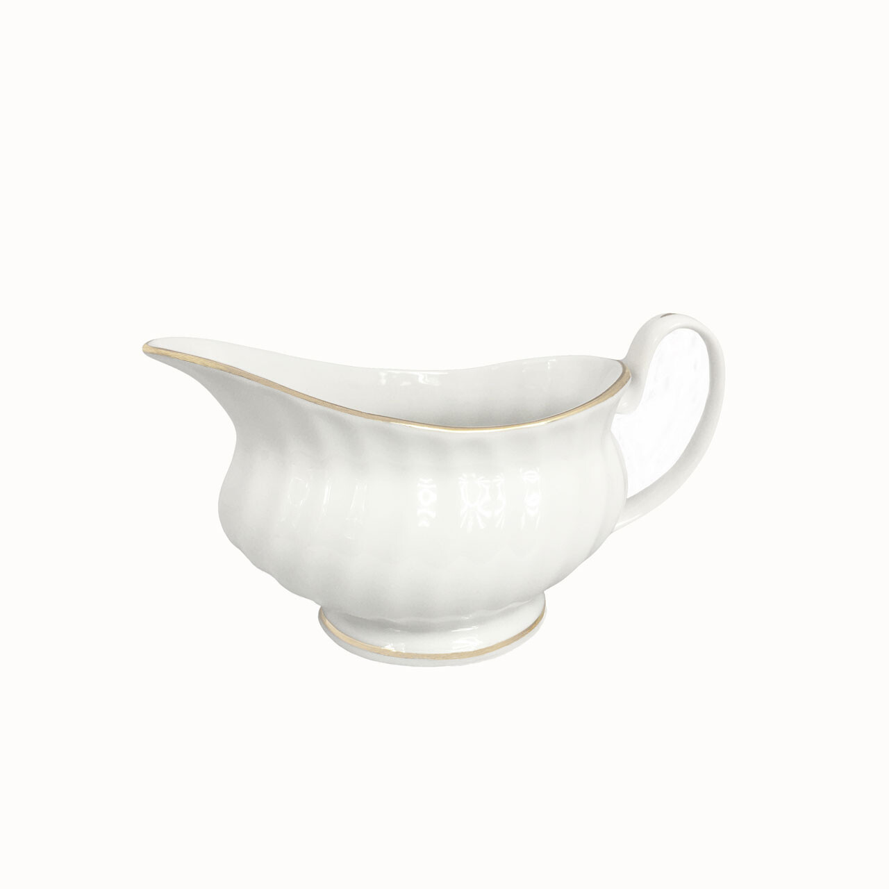 Vintage Gold Band Fine China Gravy Boat