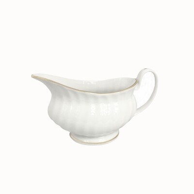 Vintage Gold Band Fine China Gravy Boat