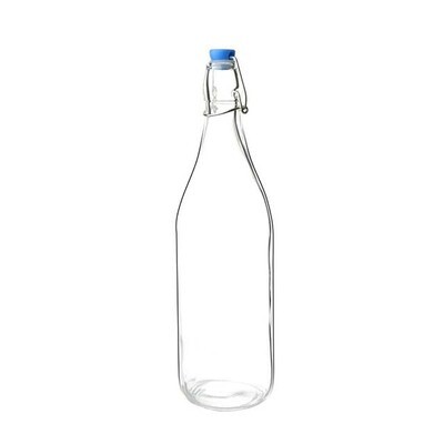 Glass water bottle with lid