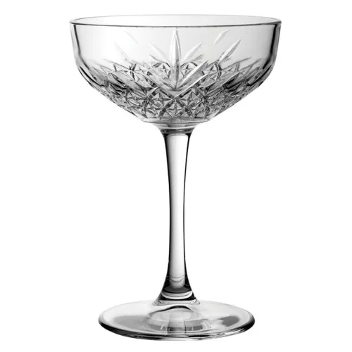 Crystal Cut Clear Coupe Glass