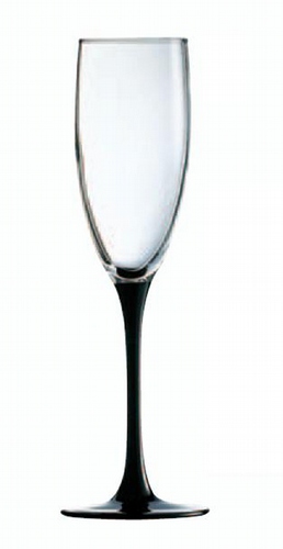 Black Stemmed Champagne Flute 5 3/4 oz / 170ml