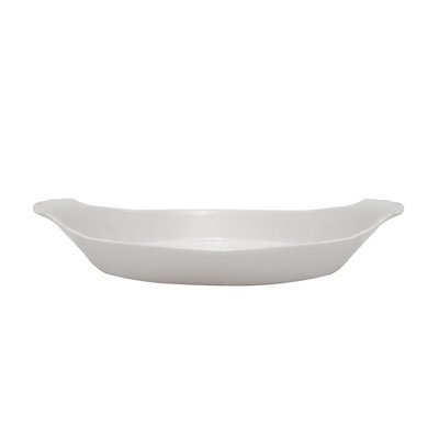White Oval Eared Dish 12.5”