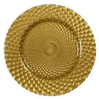Pavone Gold Metal Charger Plate