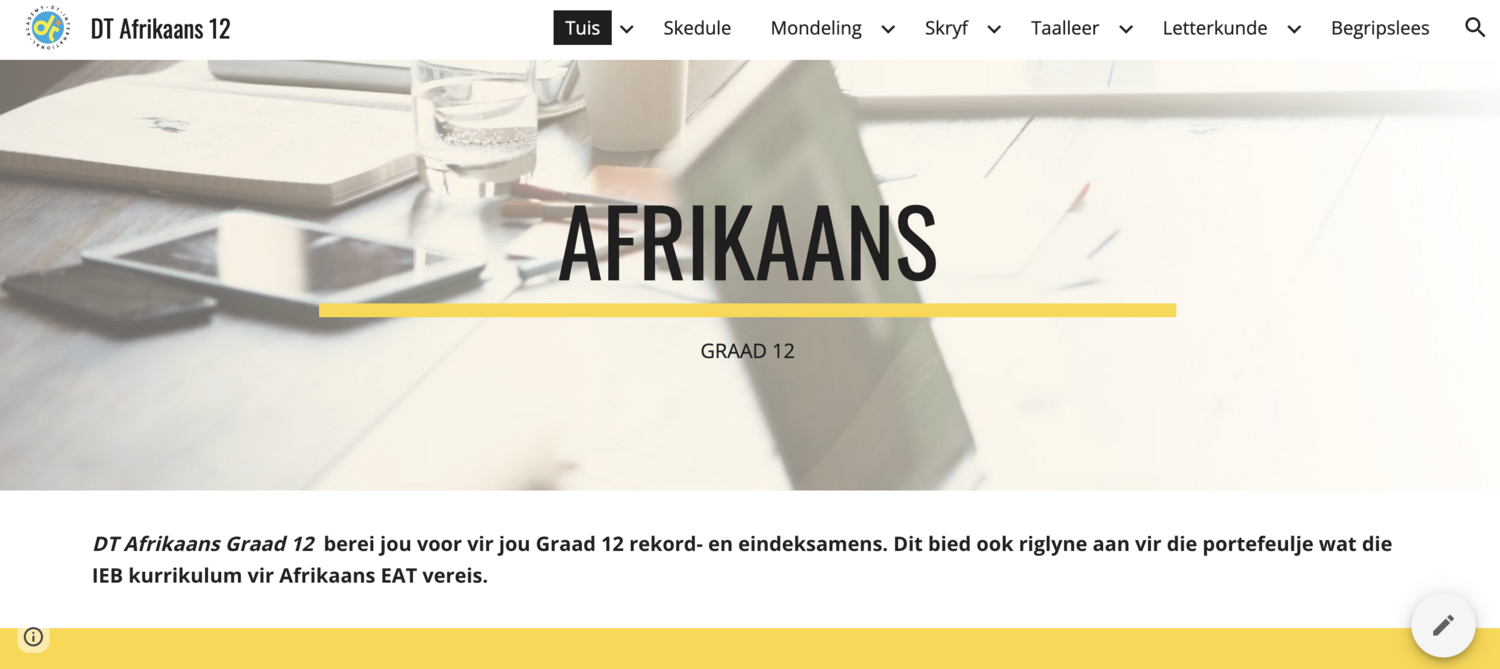 Grade 12 Afrikaans Studiegids (Web app)