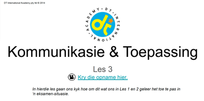Afdeling D, Vraestel 1 - Presentation