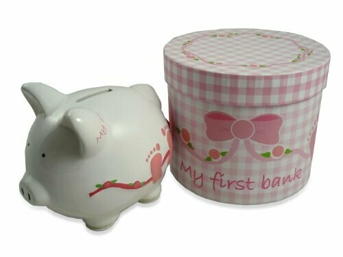 PINK BABY GIRL FIRST PIGGY BANK