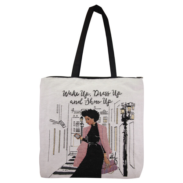 WAKE UP DRESS UP SHOW UP TOTE