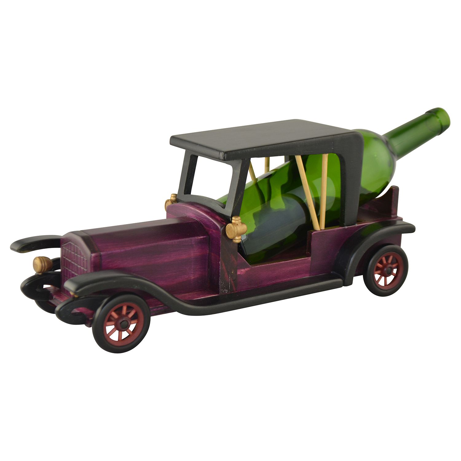 PURPLE ANTIQUE CAR BOTTLE HOLDER PURPLE ANTIQUE CAR BOTTLE HOLDER