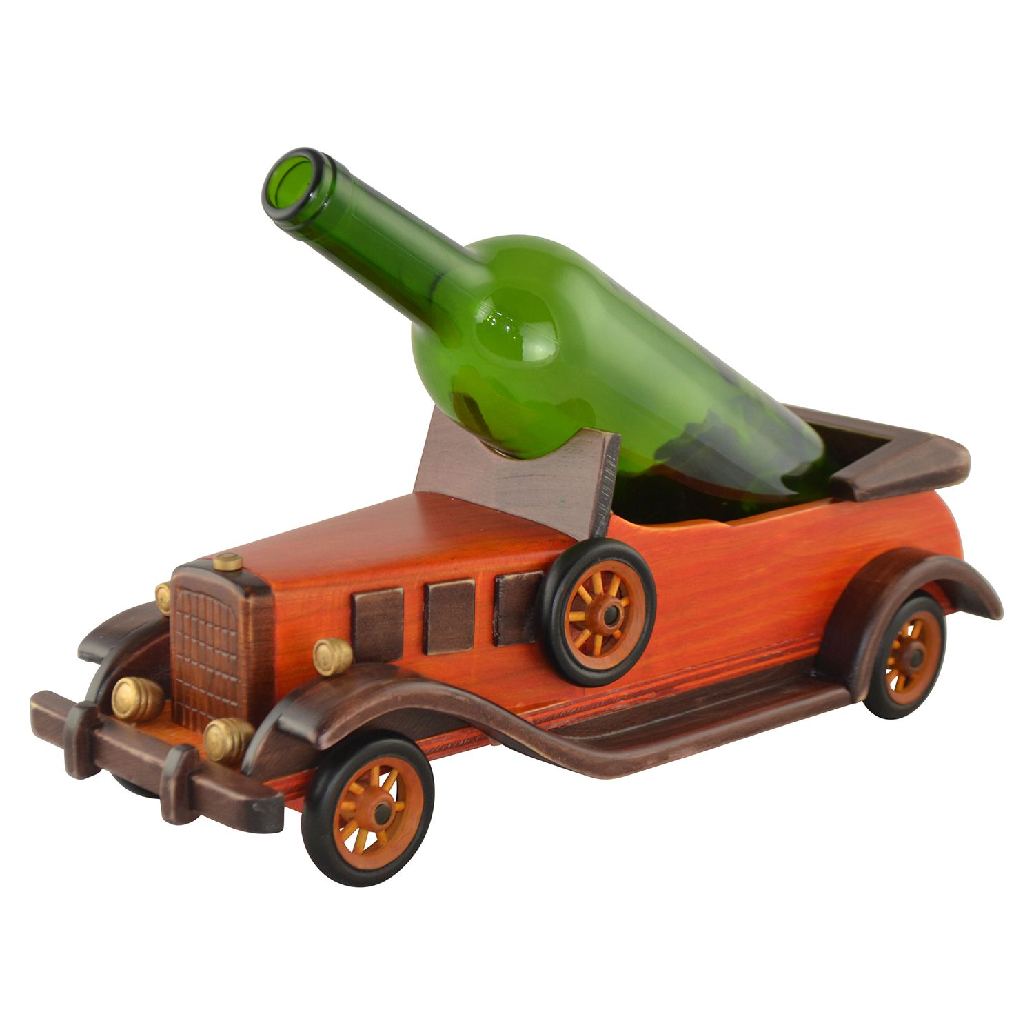 ORANGE ANTIQUE CAR BOTTLE HOLDER