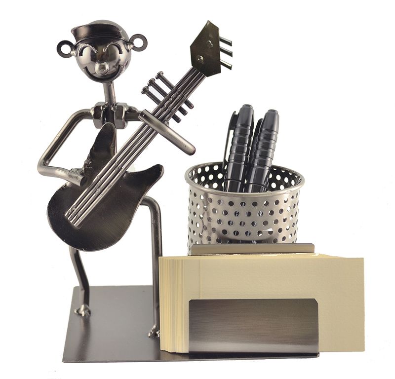 GUITAR PLAYER BIZ CARD &amp; PEN HOLDER