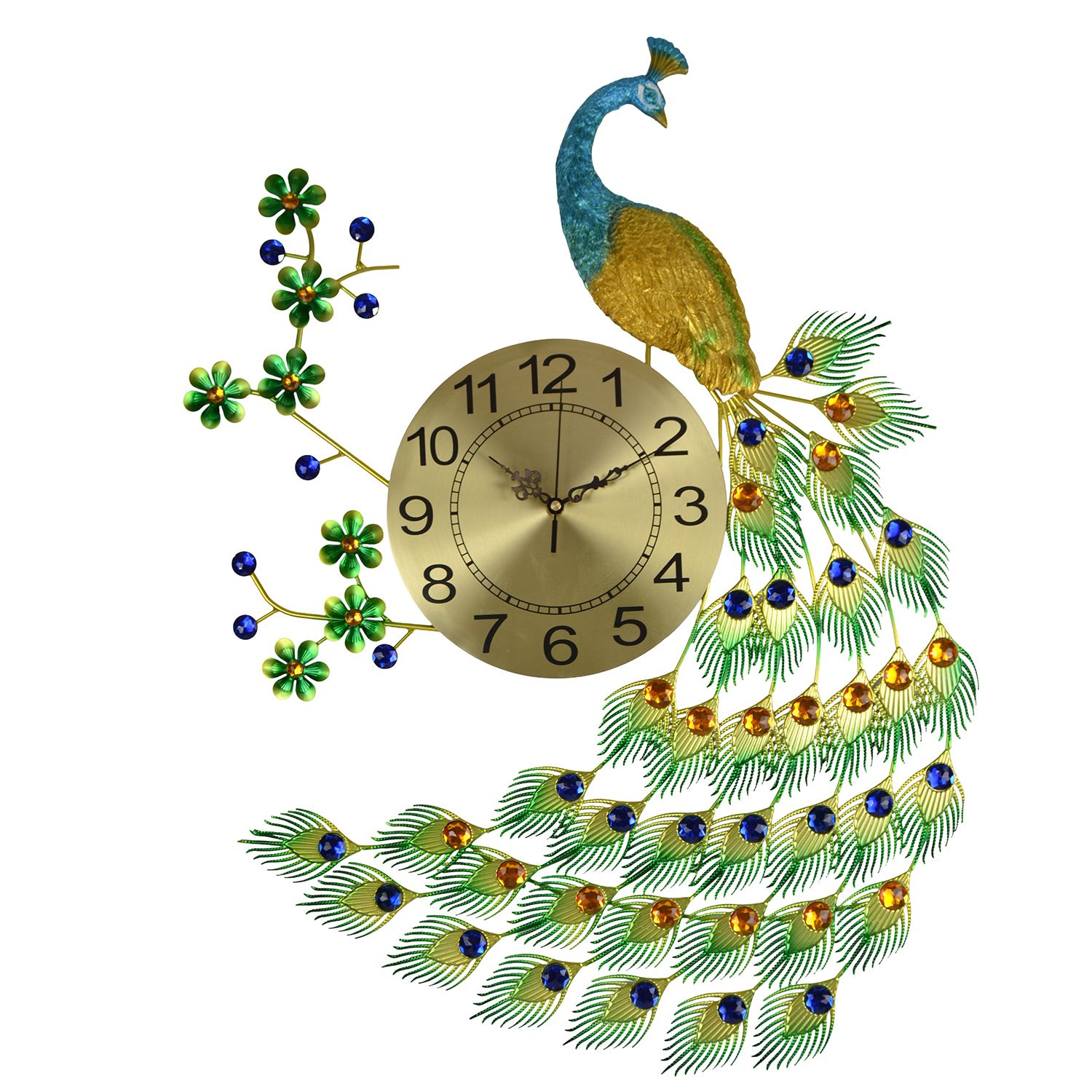 GOLDEN PEACOCK WALL CLOCK GOLDEN PEACOCK WALL CLOCK