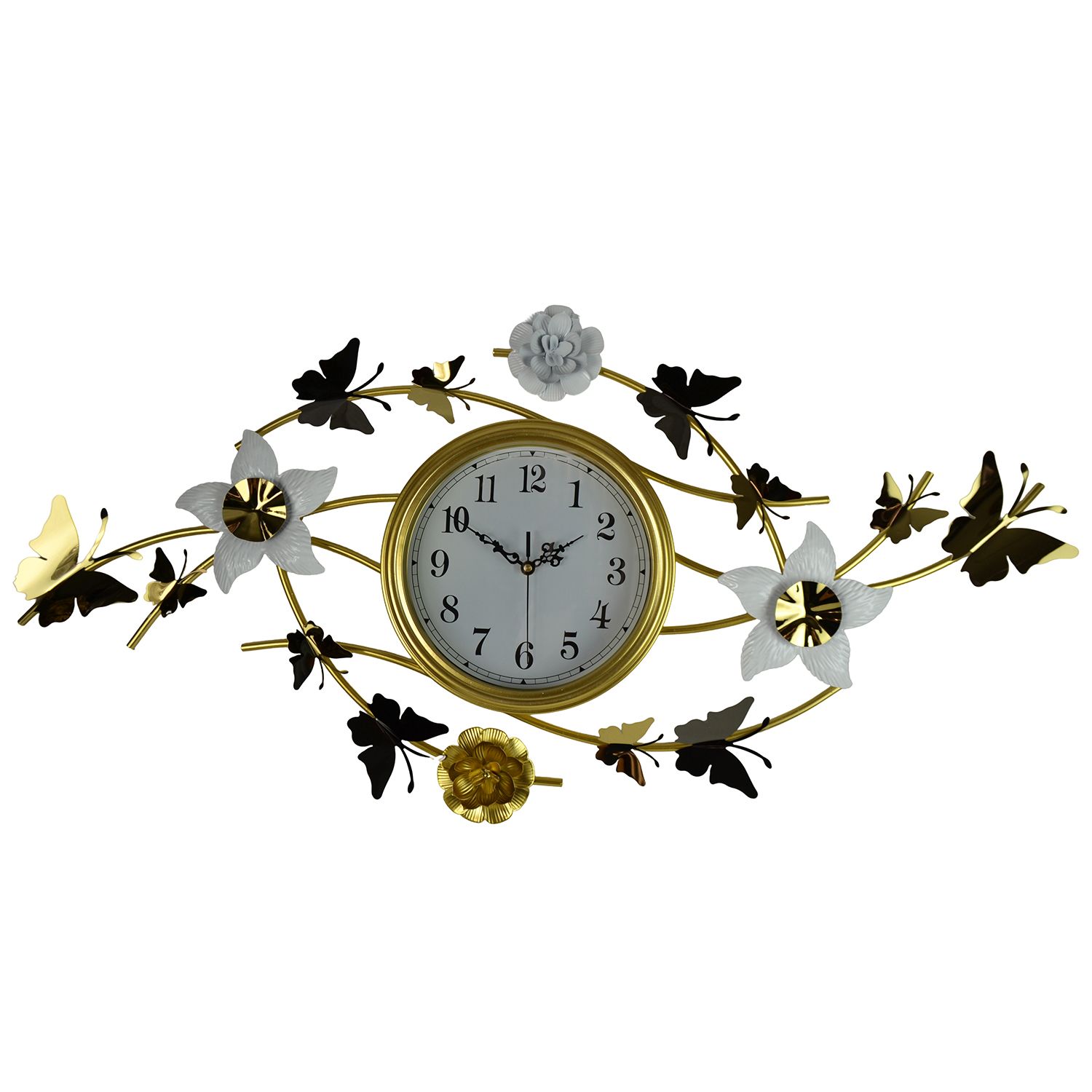 FLOWERS & BUTTERFLIES WALL CLOCK FLOWERS & BUTTERFLIES WALL CLOCK