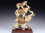 STACKED 3 IVORY LIKE ELEPHANTS