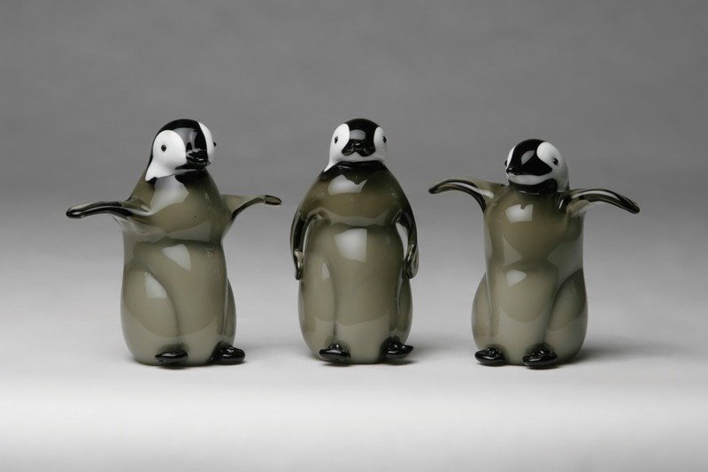GLASS BABY PENGUIN TRIO GLASS BABY PENGUIN TRIO
