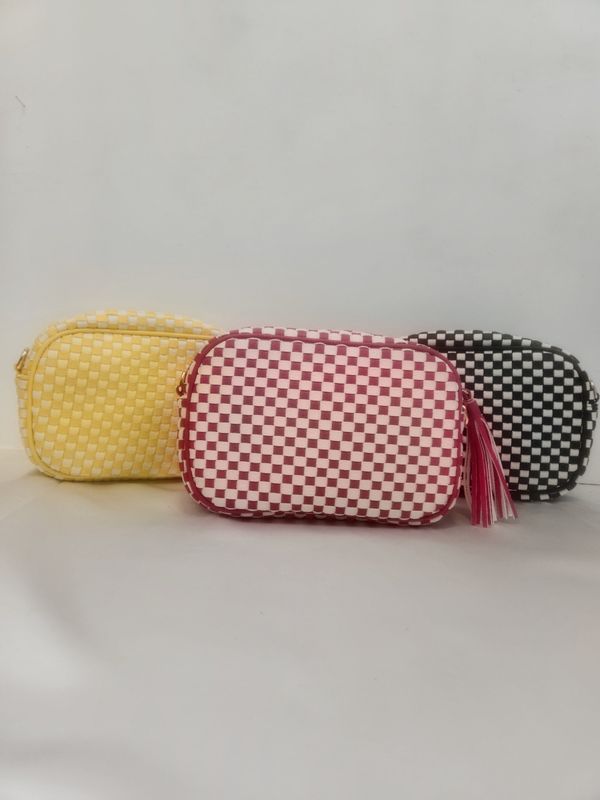 CHECKERED CROSSBODY MINI PURSE