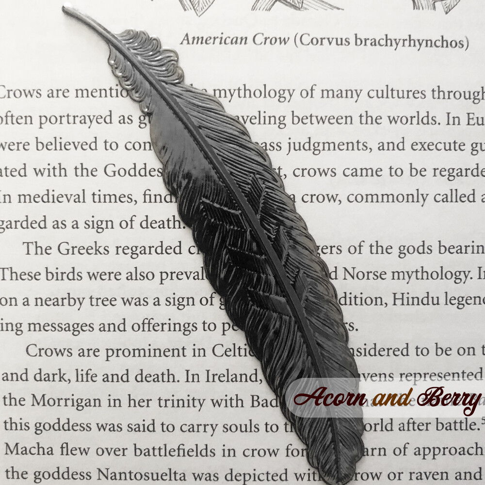Crow Feather - Metal Bookmark