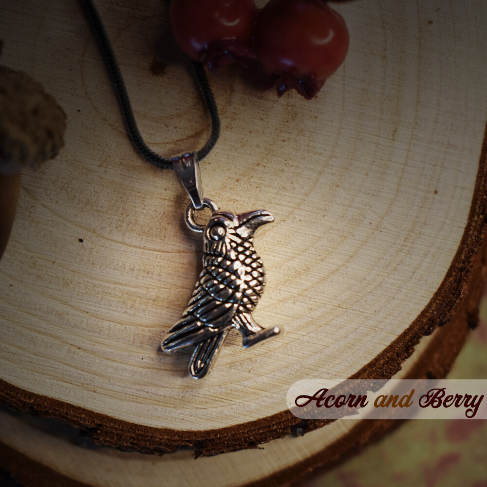 Clever Crow Pendant - Silver