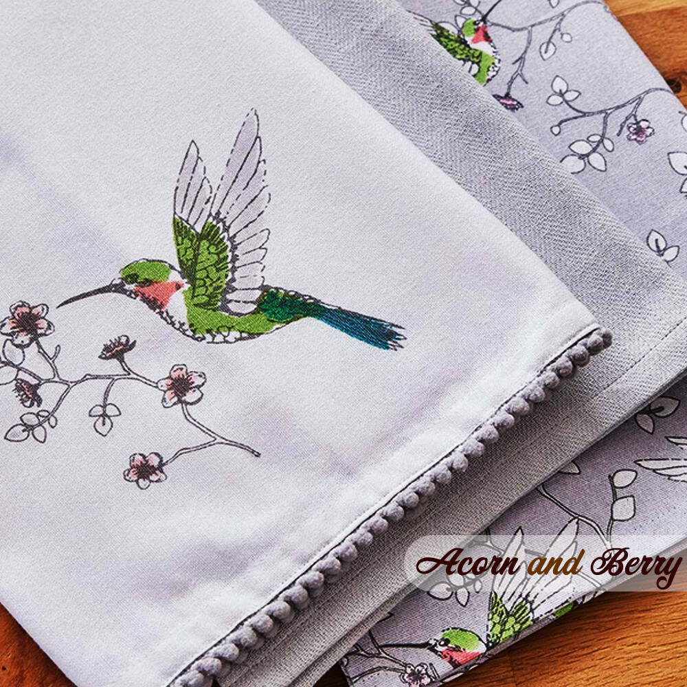 Hummingbird Print Tea Towels (Set of 3)