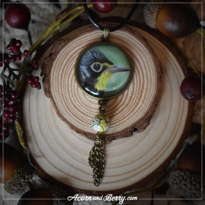 Canada Warbler - Glass Cabochon Pendant