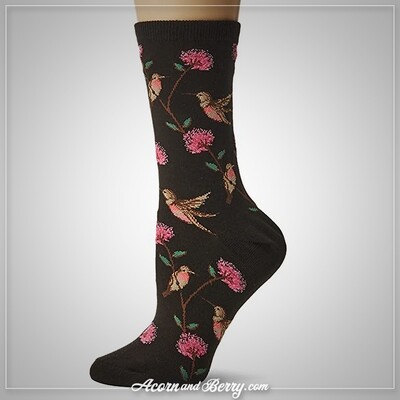 Hungry, Hungry Hummingbirds - Crew Socks (Shoe size 4-10.5)