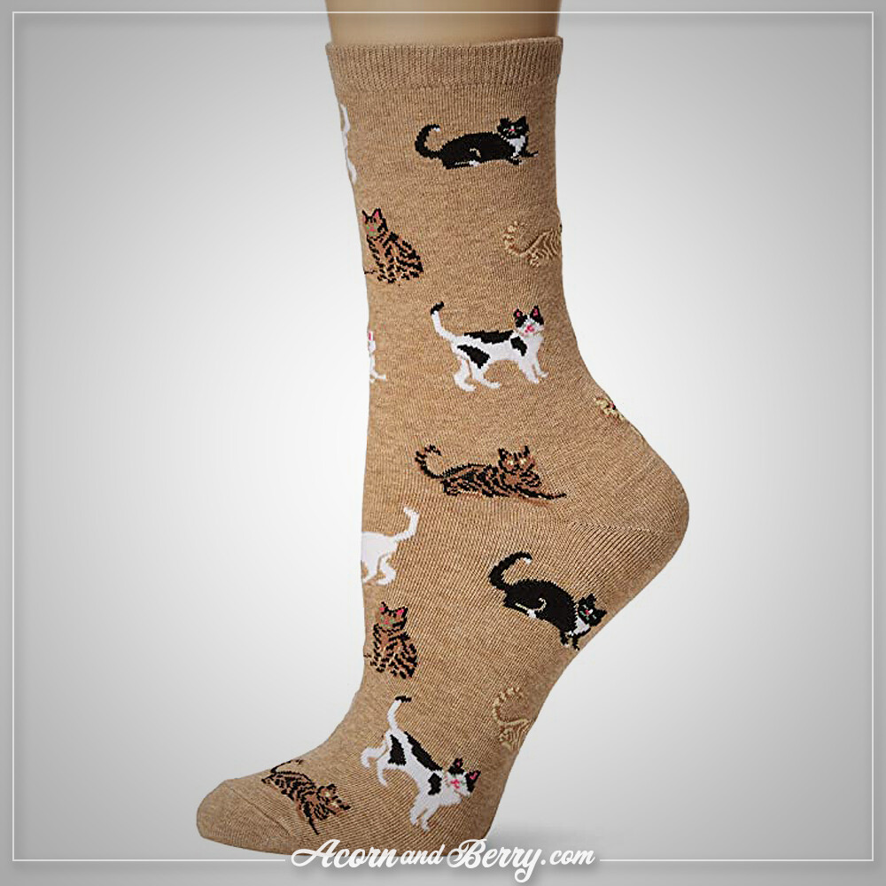 Keep Your Cats Indoors! - Crew Socks (Shoe size 4-10.5)
