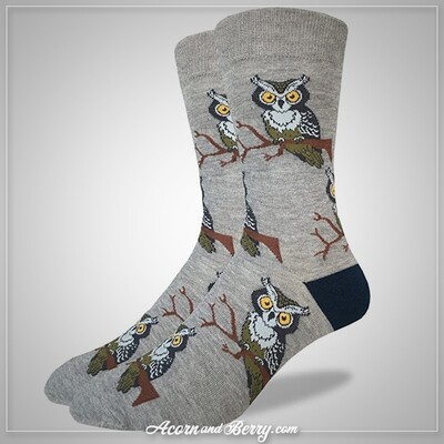 Wise Old Owls - Crew Socks (Shoe size 7-12)
