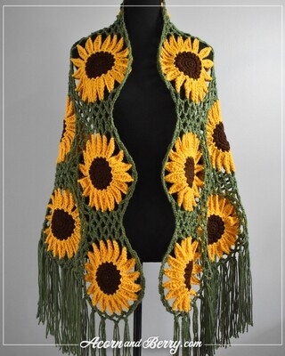 Sunflower shawl - Yellow/Green