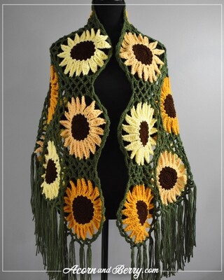 Sunflower shawl - Multicolour/Green