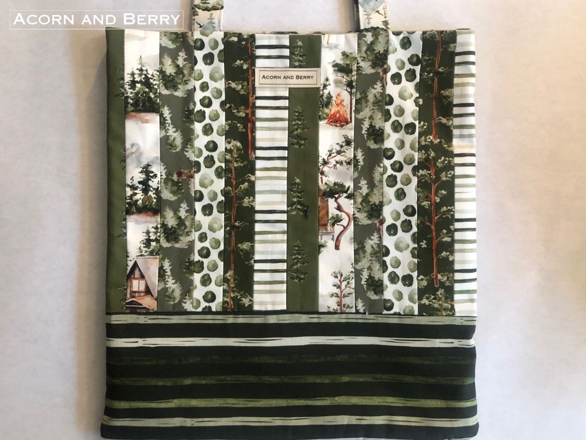 Quilted Tote Bag | Shades of Green