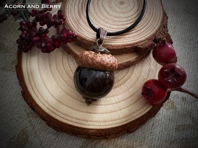 Acorn Pendant - Garnet