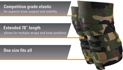 Harbinger Red Line 78-Inch Knee Wraps for Weightlifting (Pair)