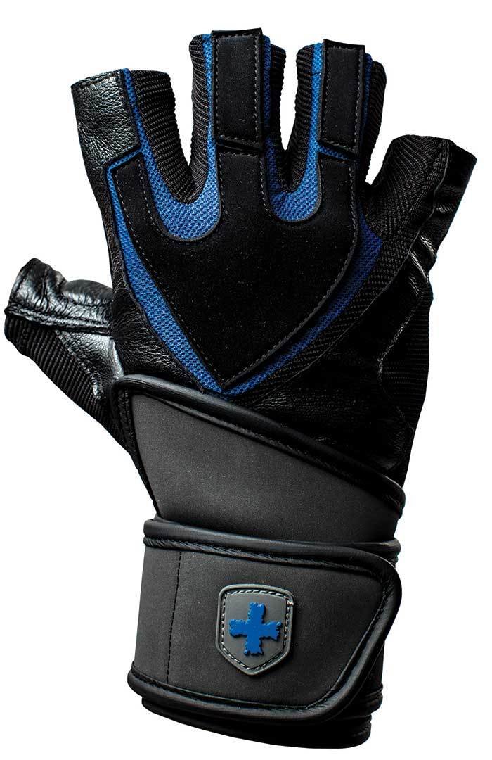 Training Grip Wrist Wrap Glove Black Blue