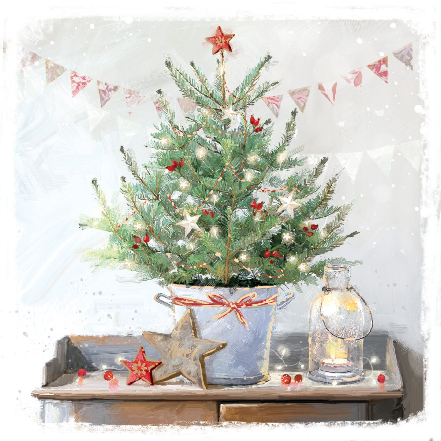 Noel & Tree (Foil) Christmas Cards