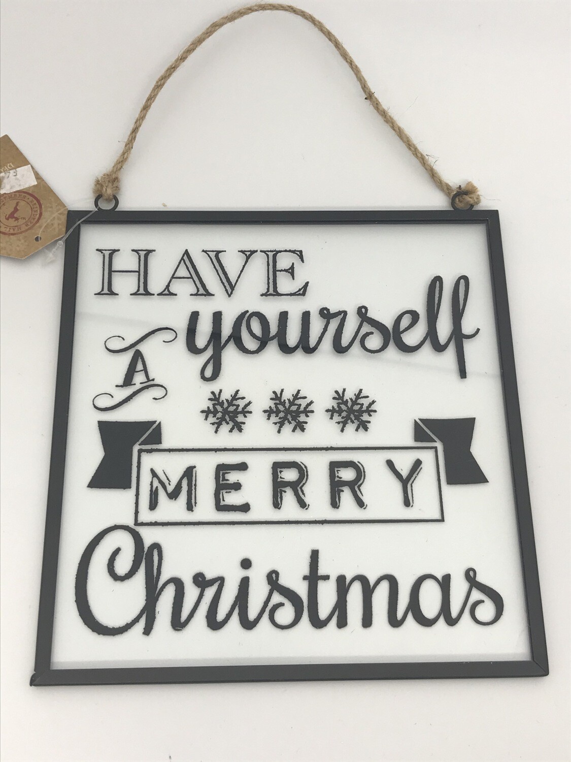 Have Yourself A Merry Christmas Glass Hanging Plaque