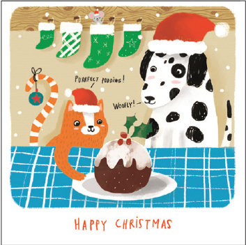 Purrfect Pudding! (Glitter) Cards