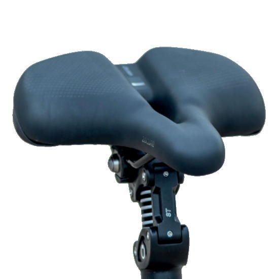 Fahrradsattel und Sattelstütze