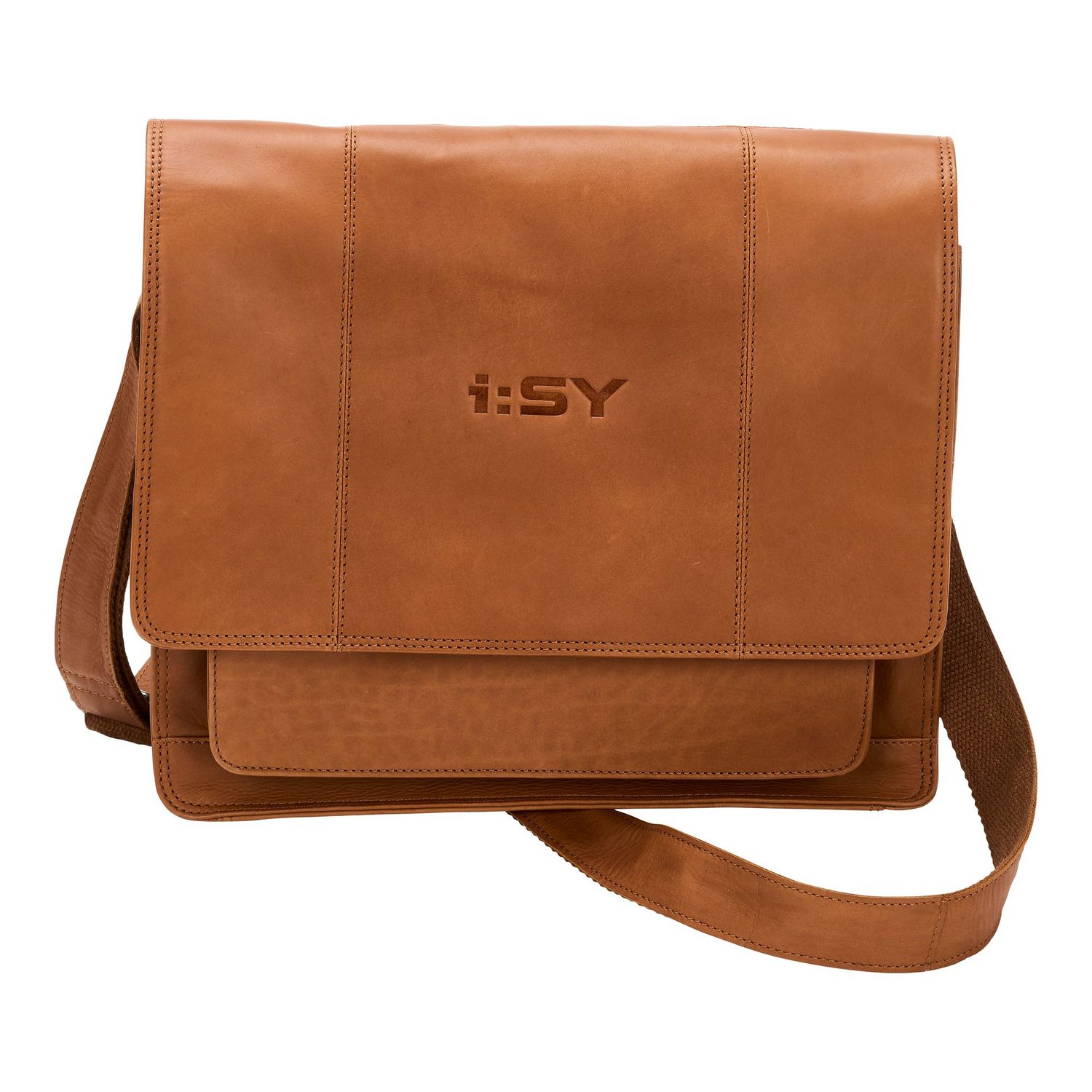iSY Leather Bag Ledertasche für den Frontträger KLICKfix, Farbe: Cognac