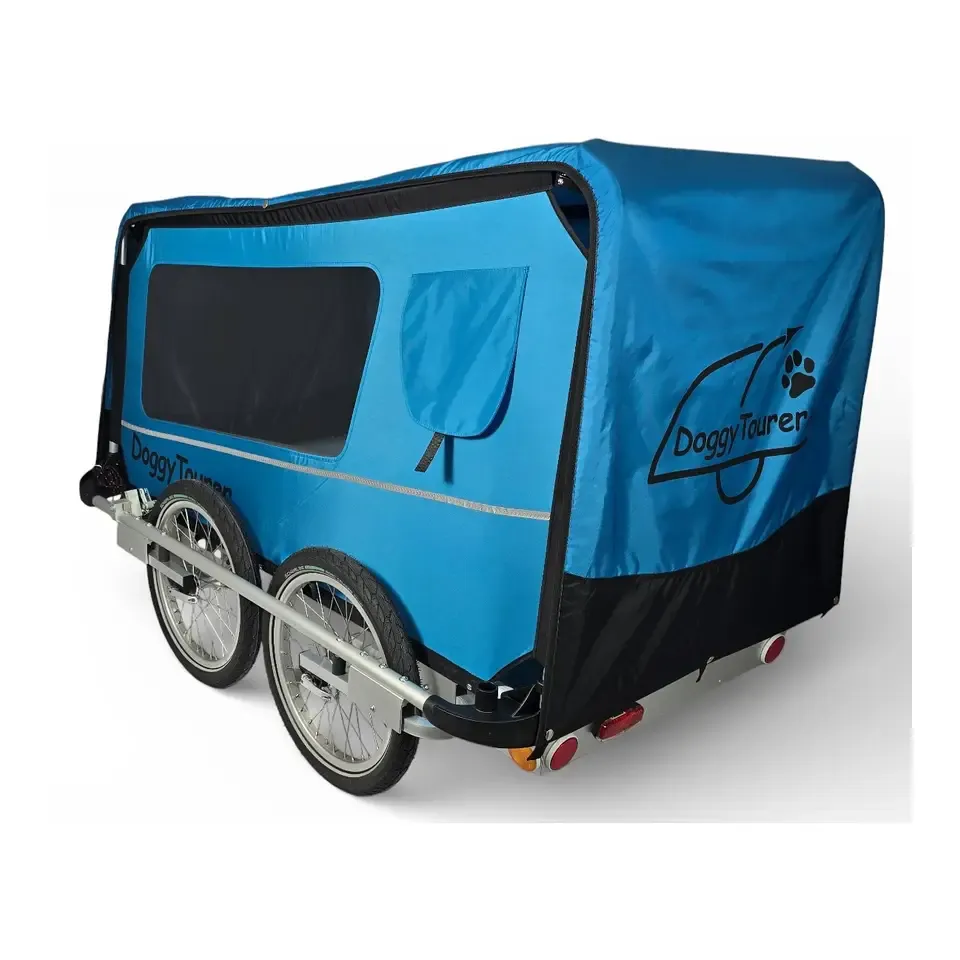 DoggyTourer Hundeanhänger XL Beethoven 4-Rad, Farbe: Blau