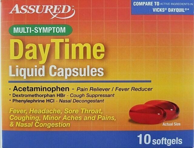 Daytime Cold and Flu Liquid Capsules