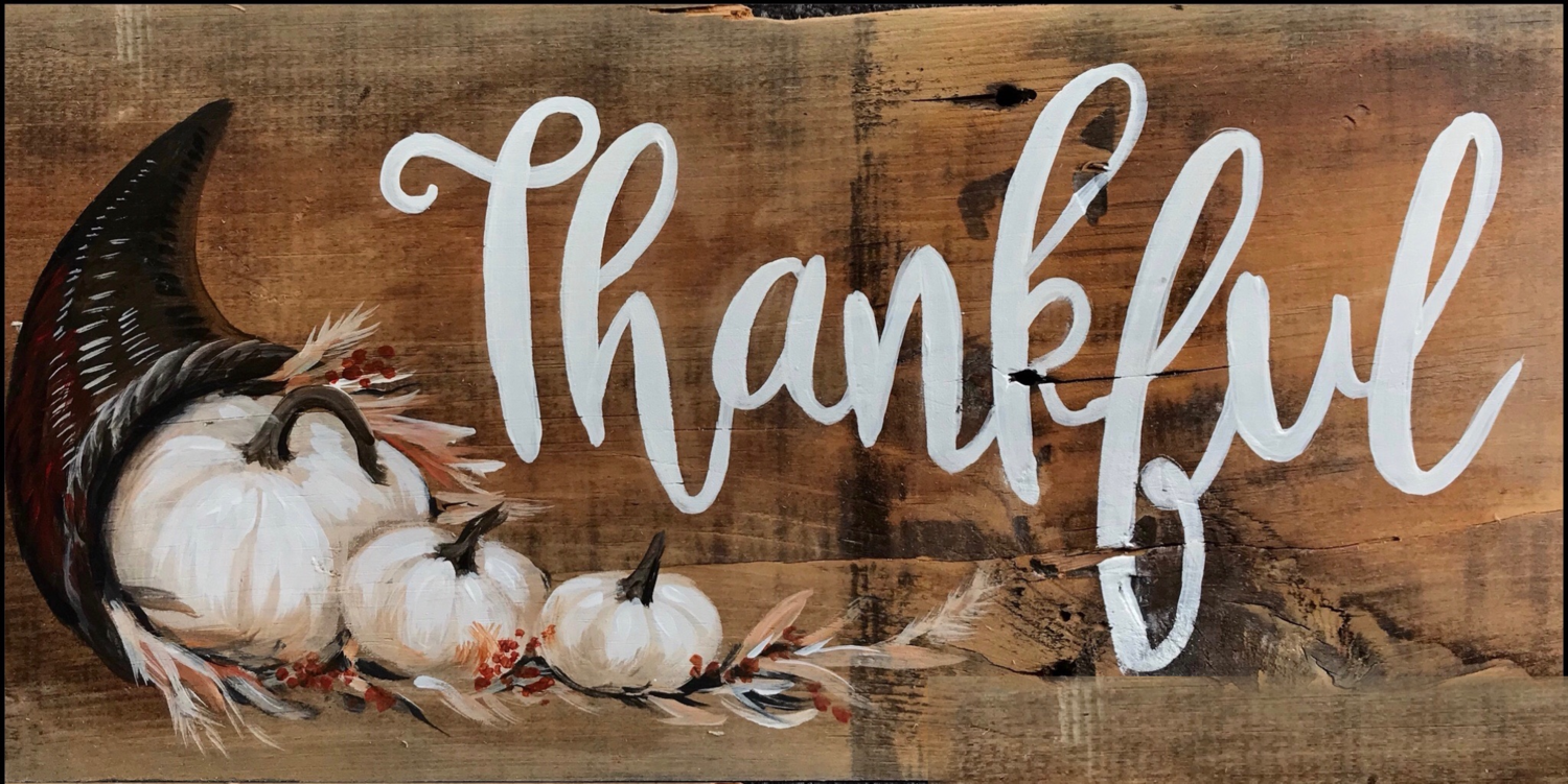 Take Home kit - Thankful - painted on wood Take Home kit - Thankful - painted on wood